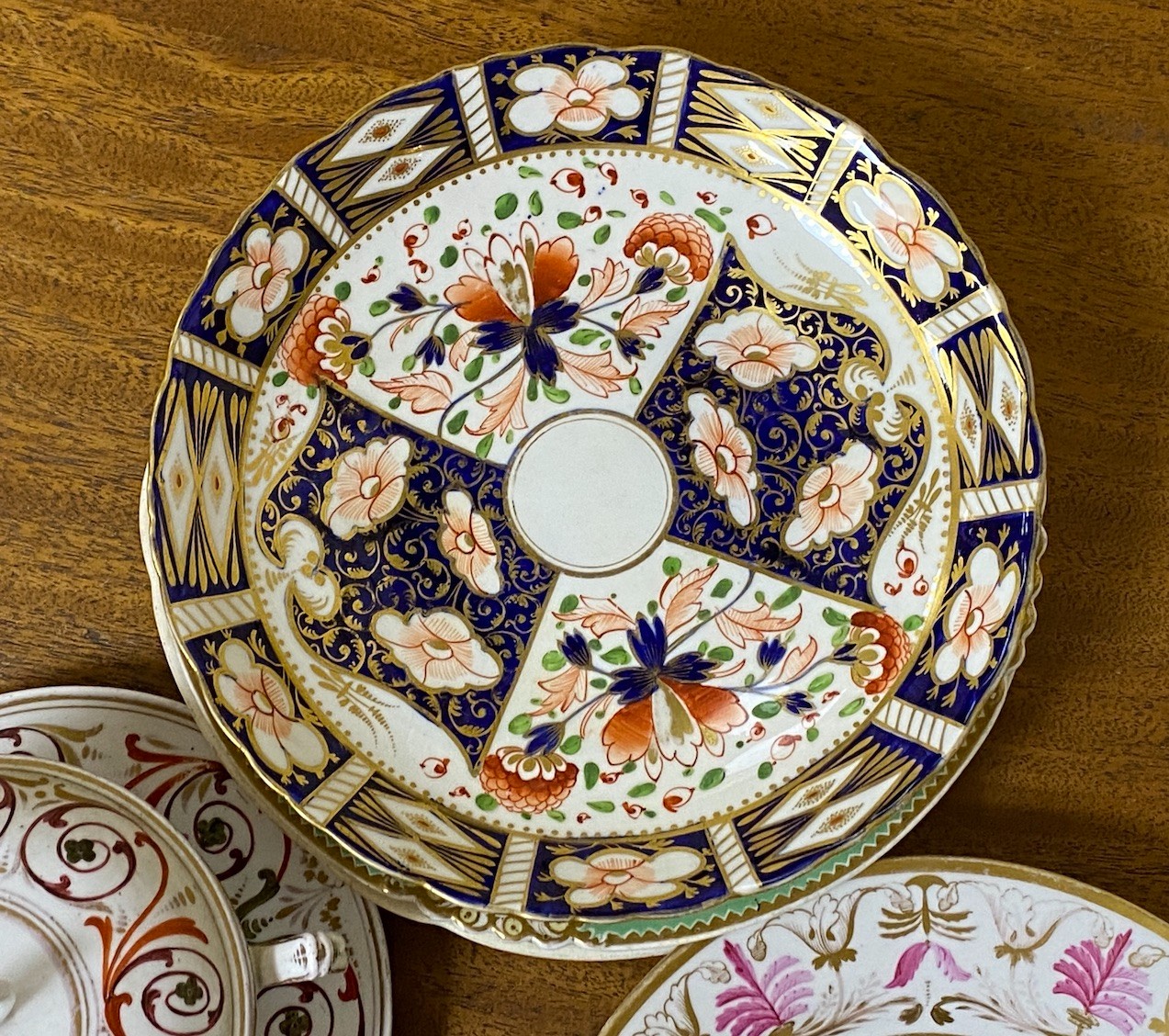 An early 19th century soup bowl, cover and stand, and other ceramics (8)